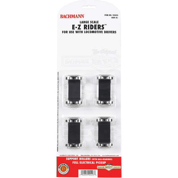 Bachmann Trains 92423 Large G Scale E-Z Riders W/ Ball Bearing Rollers, 4pc