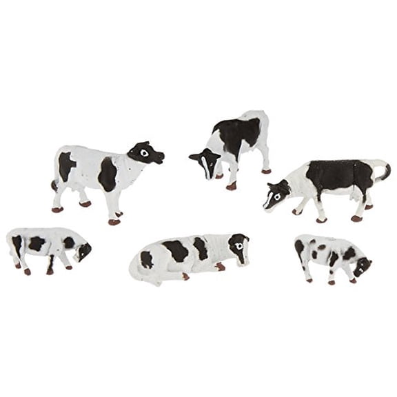 Bachmann Trains - FIGURES - COWS - BLACK & WHITE (6pcs/pk) - HO Scale