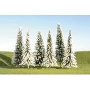 Bachmann Trains HO Scale 5"- 6" Pine Trees W/ Snow (6 per Box)