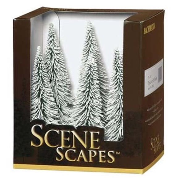 Bachmann Trains HO Scale 5"- 6" Pine Trees W/ Snow (6 per Box)