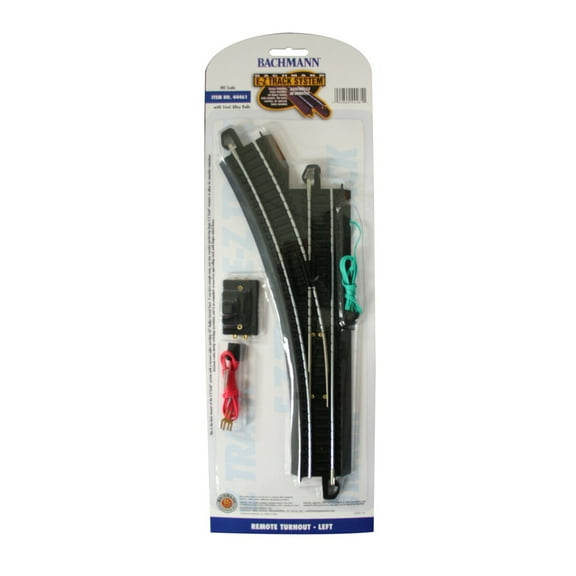 Bachmann Trains HO Scale Remote Turnout Left Train Track Accessory (1/Card)