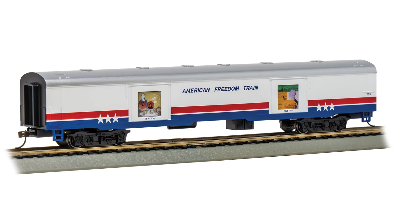Bachmann Trains - LIMITED EDITION AMERICAN FREEDOM TRAIN CARS with LIGHTED DISPLAYS - EXHIBIT CAR #103 1816-1836 - HO Scale