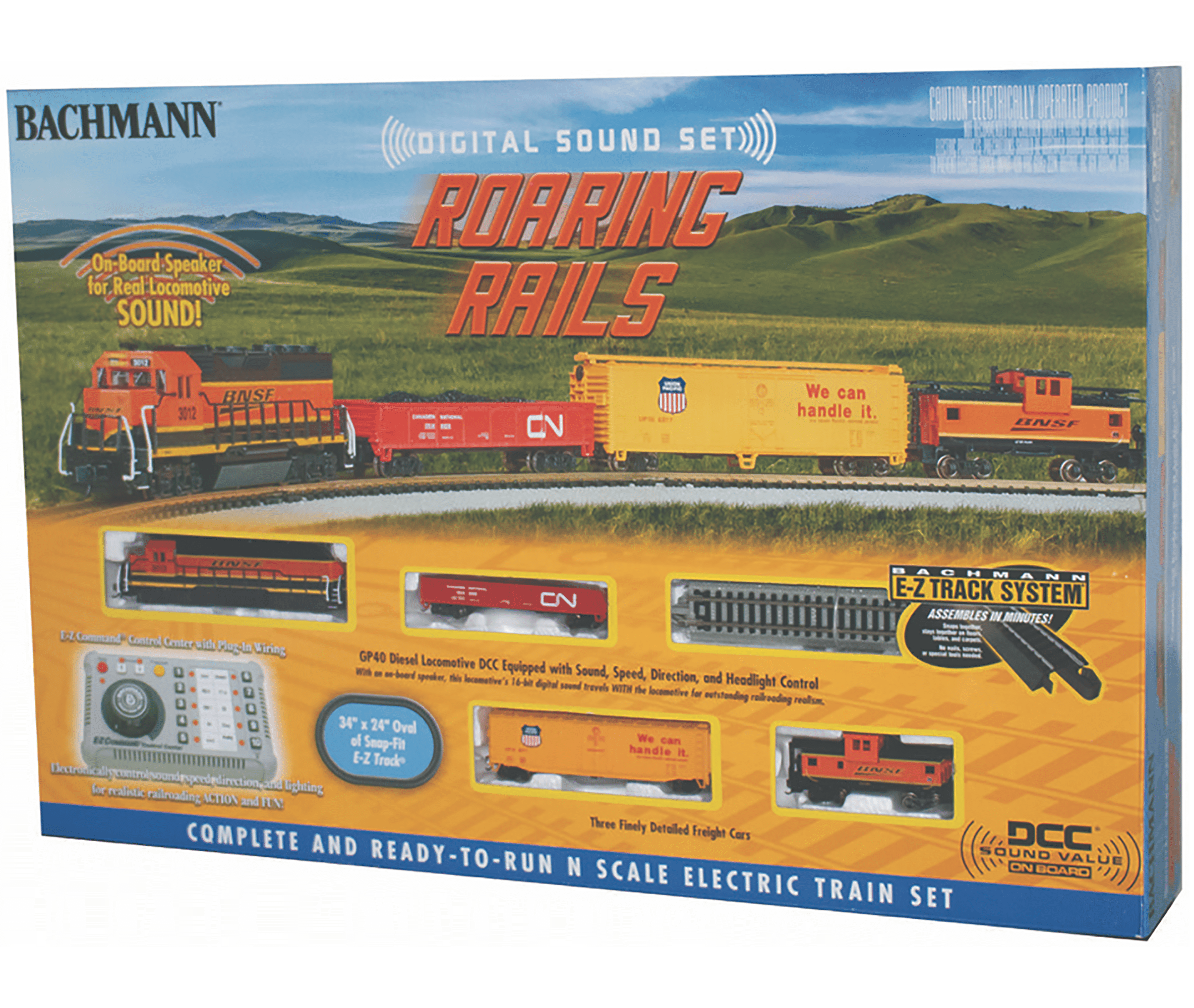 Bachmann Trains N Scale Roaring Rails with Digital Sound Electric Train Set  
