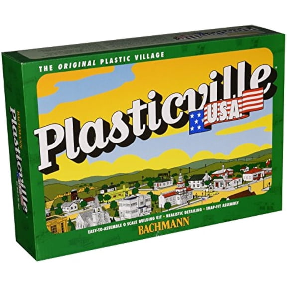 Bachmann Trains - PLASTICVILLE U.S.A. BUILDINGS  CLASSIC KITS - POLICE STATION w/POLICE CAR - O Scale