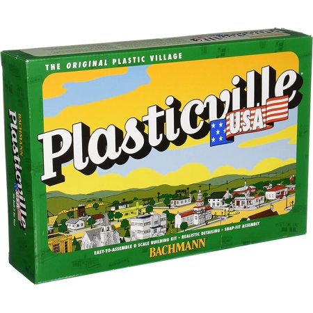 Bachmann Trains - PLASTICVILLE U.S.A. BUILDINGS – CLASSIC KITS - UNION STATION - O Scale , Green