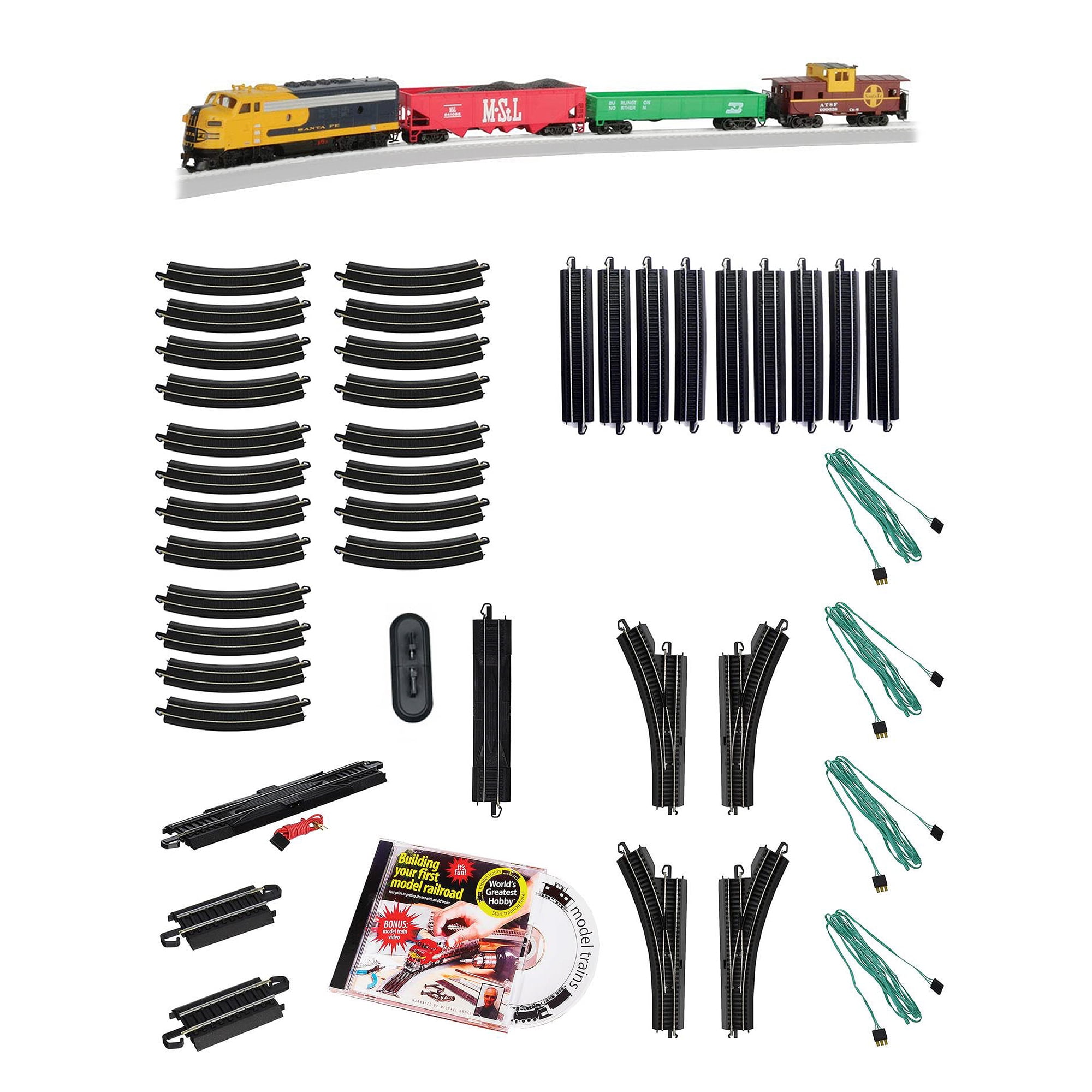 Bachmann Trains Santa Fe Chief Train Set + First Railroad Track Pack