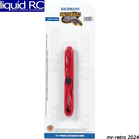 Bachmann Trains - E-Z TRACK - 10? POWER EXTENSION WIRE - RED (1/card)