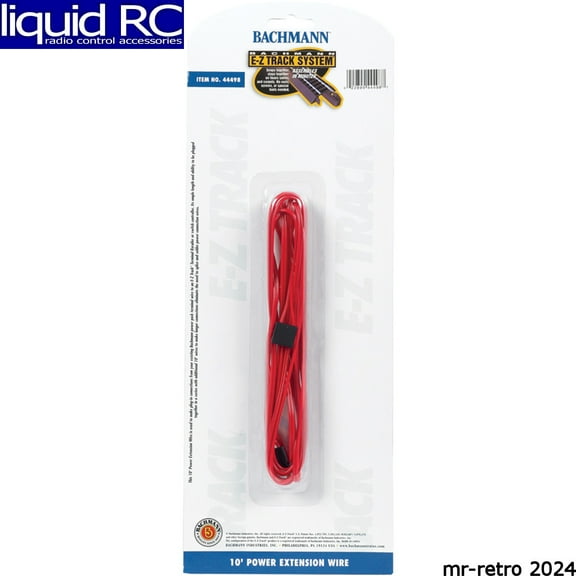 Bachmann Trains - E-Z TRACK - 10? POWER EXTENSION WIRE - RED (1/card)