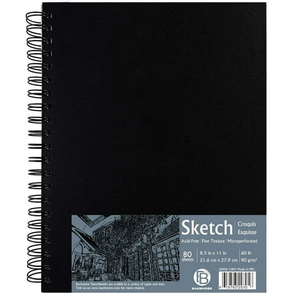 Bachmore Sketch books 8.5"X11" HARDBOUND SKETCHPAD 80 SHEETS