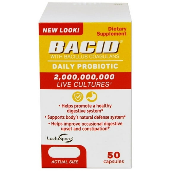 Bacid Daily Probiotic Dietary Supplement For Digestive Health, - (Pack of 6)