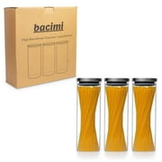 Bacimi Airtight BorosilicateGlass Storage Containers for Spaghetti, Pasta, Noodles, Flour, Cereal, Coffee & Snacks - Multi Purpose Food Storage Jar & Canisters for Kitchen & Pantry