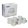 thumbnail image 1 of Bacimi Multi-color Borosilicate Clear Glass Espresso cups 120ML/4oz, Set of 6, 1 of 8