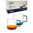 thumbnail image 1 of Bacimi Clear Cups with Colorful Handles - Set of 2 / 12oz - Borosilicate Glass Mugs for Cappuccino, Tea, Latte, Coffee & Hot Beverage - Drinking Cups - Microwave Safe, 1 of 8