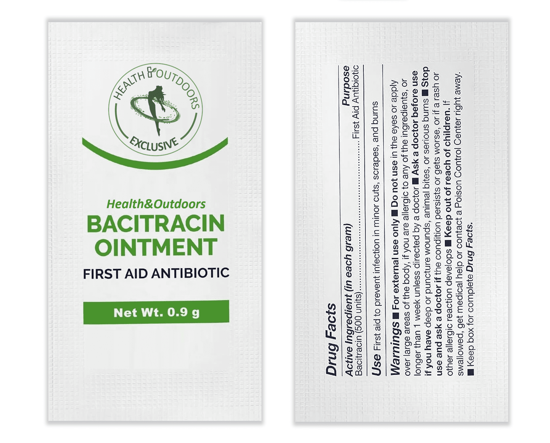 Bacitracin Ointment, First Aid, 144 Count .9g Packets With Health