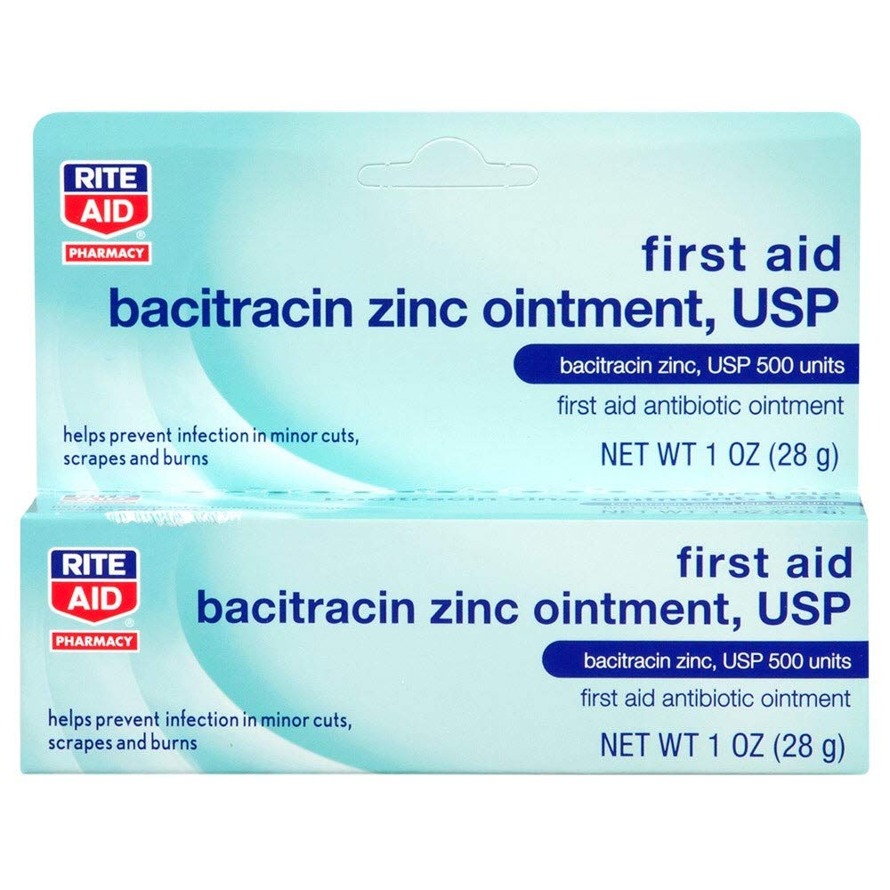 Bacitracin Zinc Ointment, 1 oz First Aid Antibiotic for Cuts, Scrapes, Burns Prevent