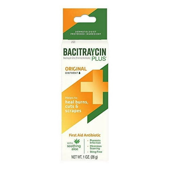 Bacitraycin Plus First Aid Antibiotic, Original, with Moisturizing Aloe, 1 oz.