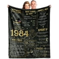 thumbnail image 1 of Back in 1984 Birthday Poster Blanket for Women Men, Black Gold 40th Birthday Gifts Idea for Mom Dad Grandpa Grandma Uncle Aunt, 40 Year Old Soft Throw Blanket 50" × 60" for Bed Sofa, 1 of 5