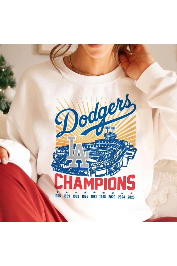 Back 2 Back Champions Sweatshirt | Retro Dodgers Crewneck | LA Baseball Pullover | Unisex Baseball Fan Gift