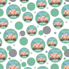 Back 40 Country Hair Don't Care Farm Pigs Farm Farming Premium Gift Wrap Wrapping Paper Roll