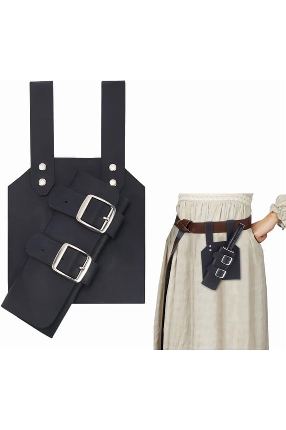 Back 6.1x10.28 Inch PU Leather Bag Carry Bag with Alloy Fencing Sheath Storage Bag Carry Case for Samurai Cosplay Costume Party Black for DIY