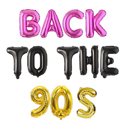 Back to the 90's Balloons Banner Retro Radio Back to the 90's Themed Decorations Party, 90s Party Supplies, for Rock Punk Dance Disco Throwback Adult Birthday