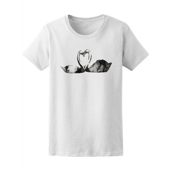 Back And White Swan Bird T-Shirt Women -Image by Shutterstock, Female Medium