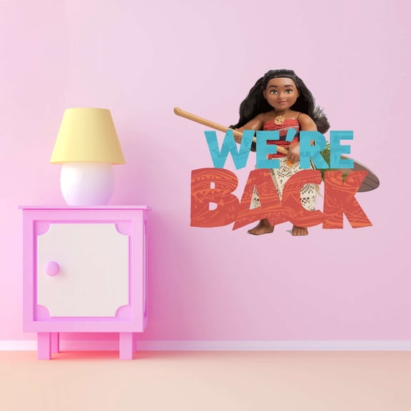 Children We're Back Adorable Cartoon Wall Decal Decoration Moana Cute Beautiful Moana Kids Movie Character Moana Lasts Years and Easily Removable - Size: 20 In(W) x 18 In(H)
