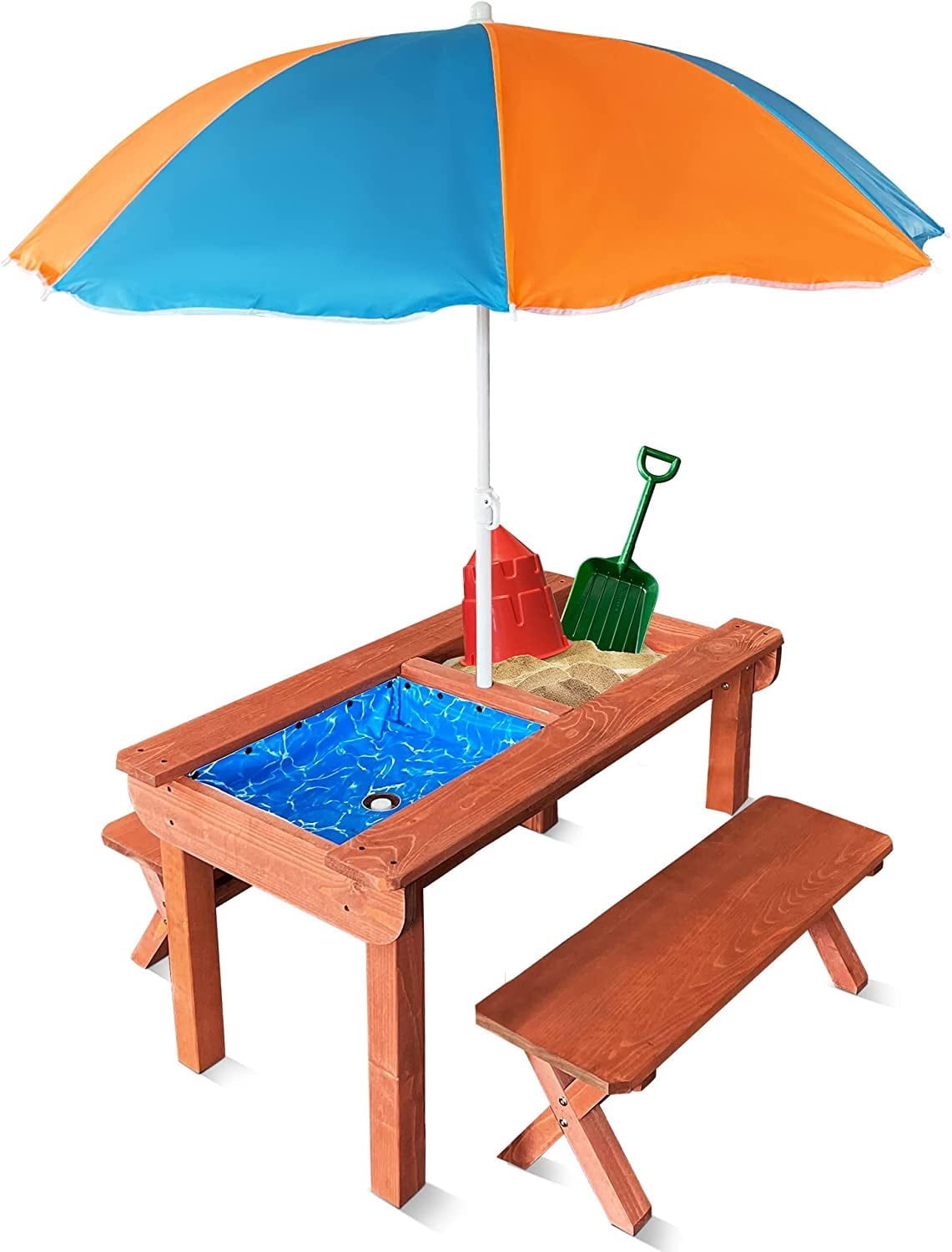 Back Bay Play Foldable 3-in-1 Convertible Sandbox with Cover, Picnic ...