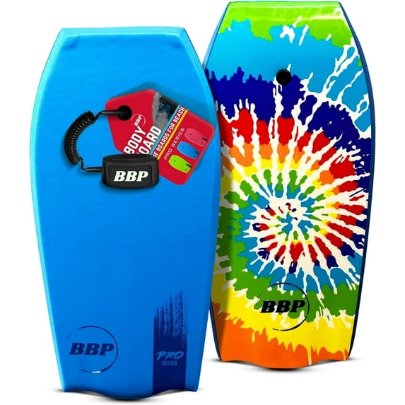 Back Bay Play Pro Series 37" Bodyboard EPS Core for Kids and Adults-Tie Dye Blue Boogie Board