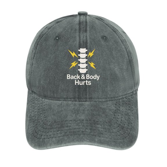 Back Body Hurts Gray Baseball Cap for Men Women, Adjustable Snapback Hats Cotton Hat
