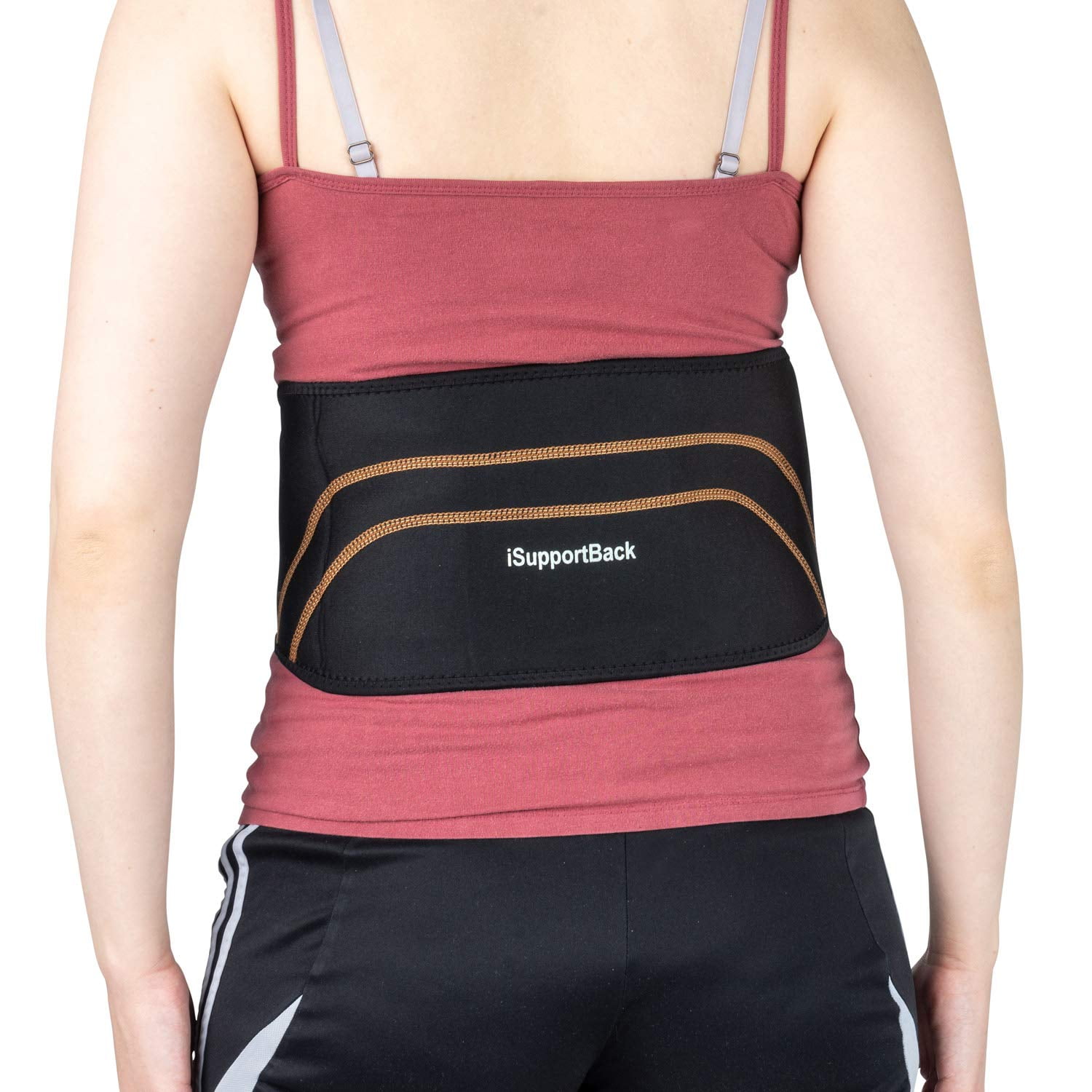Equate Adjustable Copper Infused Back Support Brace with Extender, Black,  One Size