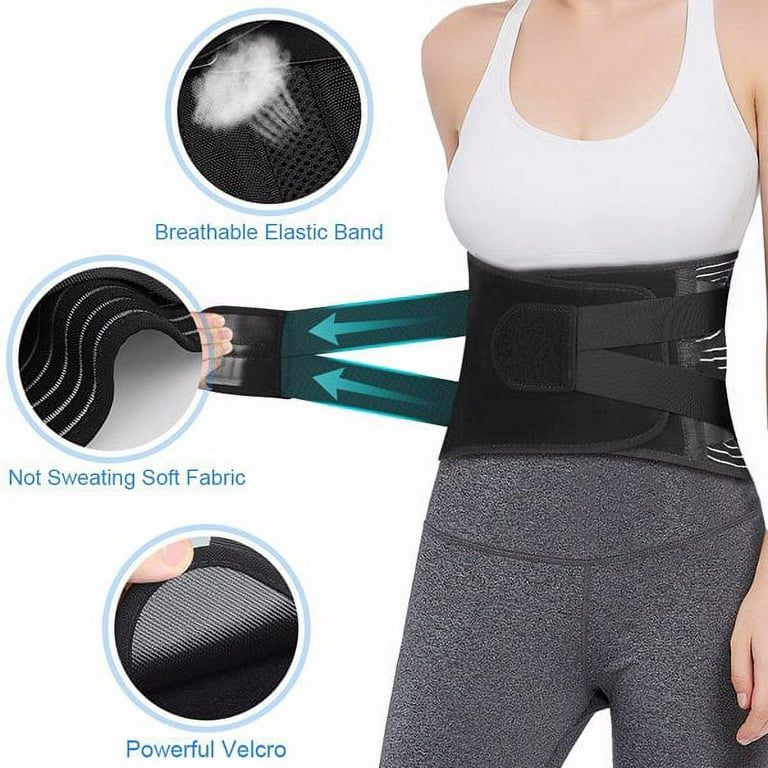 Back Brace, Cordless Heated Back Brace Compression Belt Wrap with 5 Stays  for Lower Back, Herniated Disc, Sciatica Pain Relief