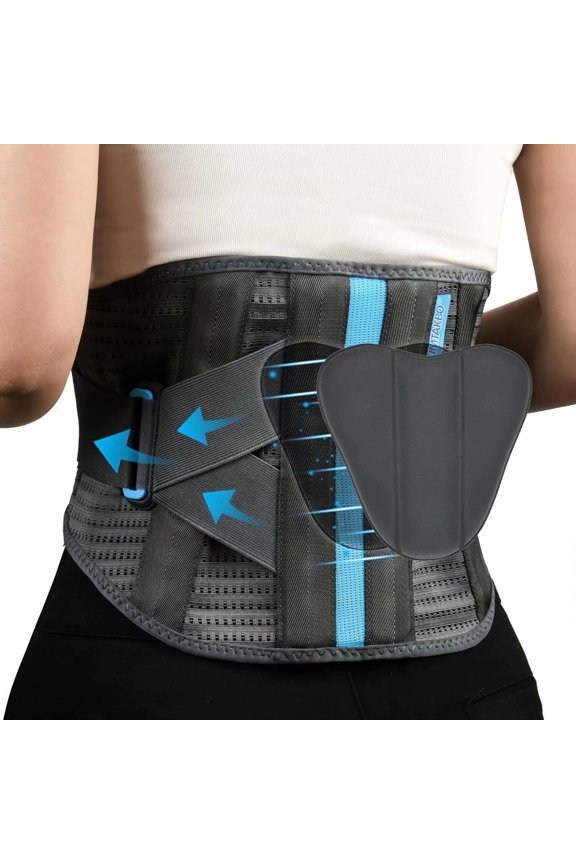 Back Brace For Lower Back Pain With Lumbar Pad,Back Support Brace For Men And Women With Dual Adjustable Straps,Back Brace For Herniated Disc, Sciatica, Scoliosis(2XL Fits 37.5"-47")