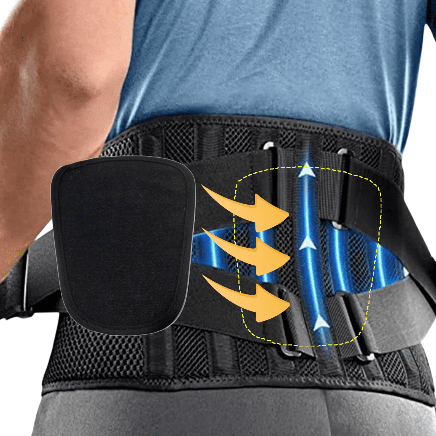YITUMU Back Brace, Breathable Mesh Lumbar Support Belt, Pain Relief for ...