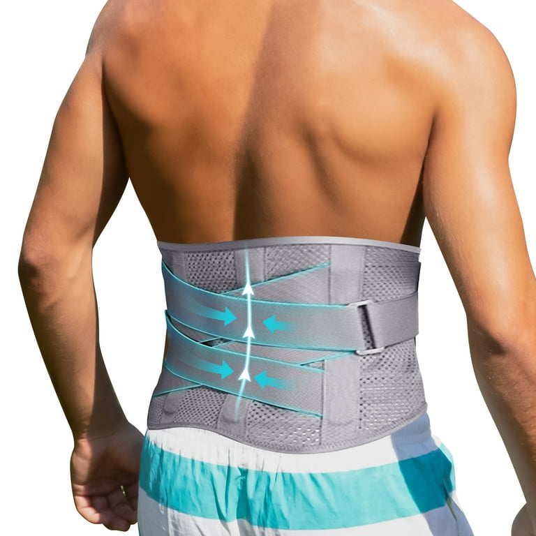 Back Brace for Lower Back Pain with 4 Stays, Breathable Self-heating Back  Support Belt, Adjustable Waist Strap Man & Woman Lumbar Support Brace to