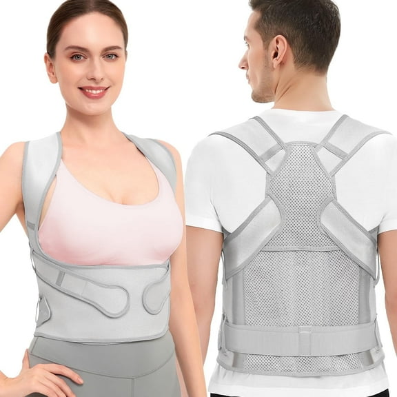 Back Brace Posture Corrector, Shoulder Straightener, Adjustable Full Back Support for Women and Men, Upper and Lower Back Pain Relief - Scoliosis, Hunchback, Hump, Thoracic, Spine Corrector - Small