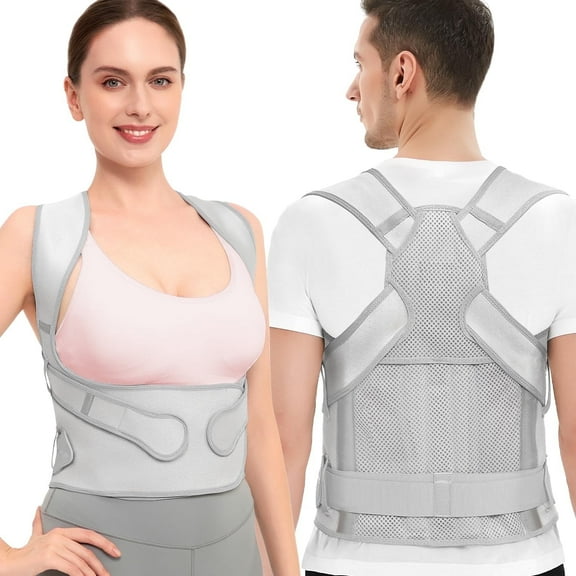 Posture Corrector for Men&Women, Back Brace Shoulder Straightener, Adjustable Full Back Support for Women and Men, Upper and Lower Back Pain Relief - Scoliosis, Hunchback, Hump, Thoracic - Large