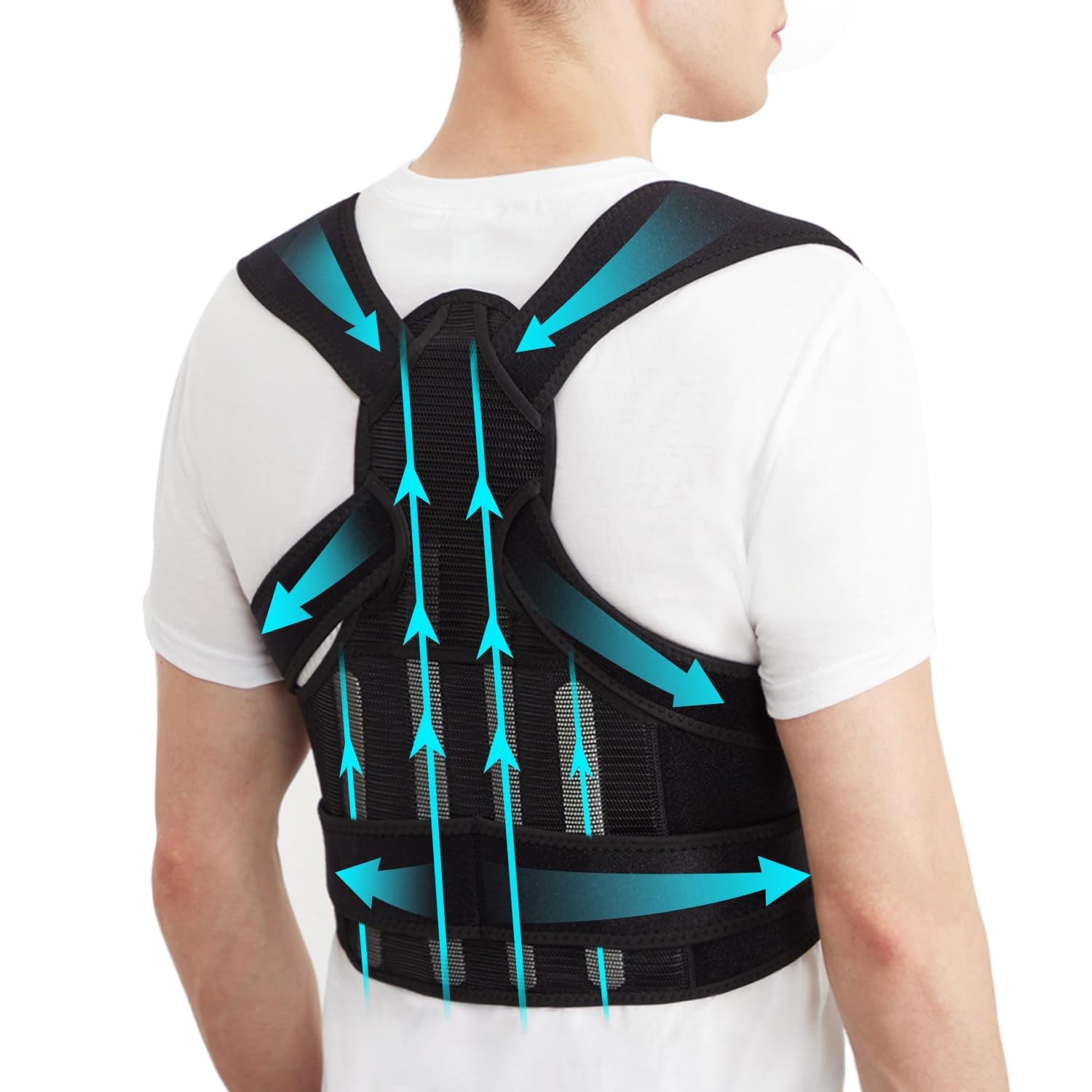 Walmart Black Friday Deals 2025 Back Brace Posture Corrector for Women and Men - Back Straightener Ideal for Scoliosis, Hunchback, Spine Corrector, Adjustable Support Upper and Lower Back Pain Relief - M