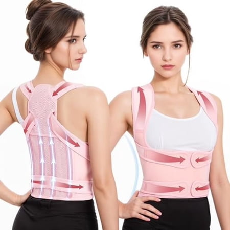 Back Brace Posture Corrector for Women, Back Straightener Posture Corrector, Scoliosis and Hunchback Correction, Back Pain, Spine Corrector, Support, Adjustable Posture Trainer,Pink Small