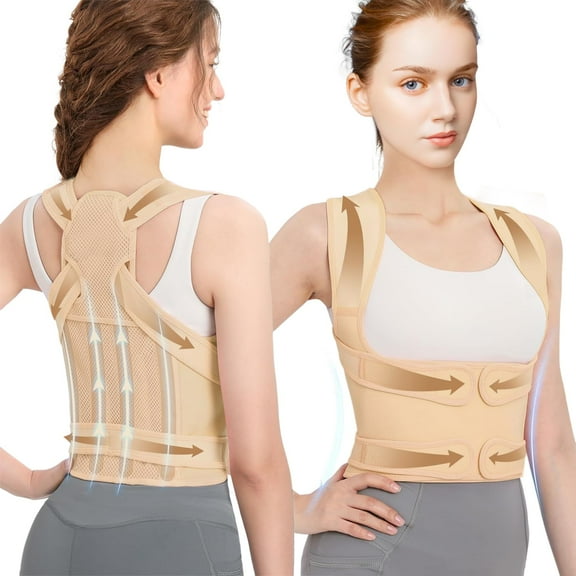Back Brace Posture Corrector for Women & Men, Adjustable Shoulder Straightener with Full Back Support, Relief for Upper and Lower Back Pain, Scoliosis, Hunchback & Spine Alignment