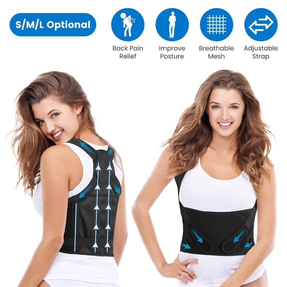 Back Brace Posture Corrector for Women and Men Adjustable Shoulder Straightener for Improving Back Posture Full Back Brace Support Comfortable Upper and Lower Back (M)