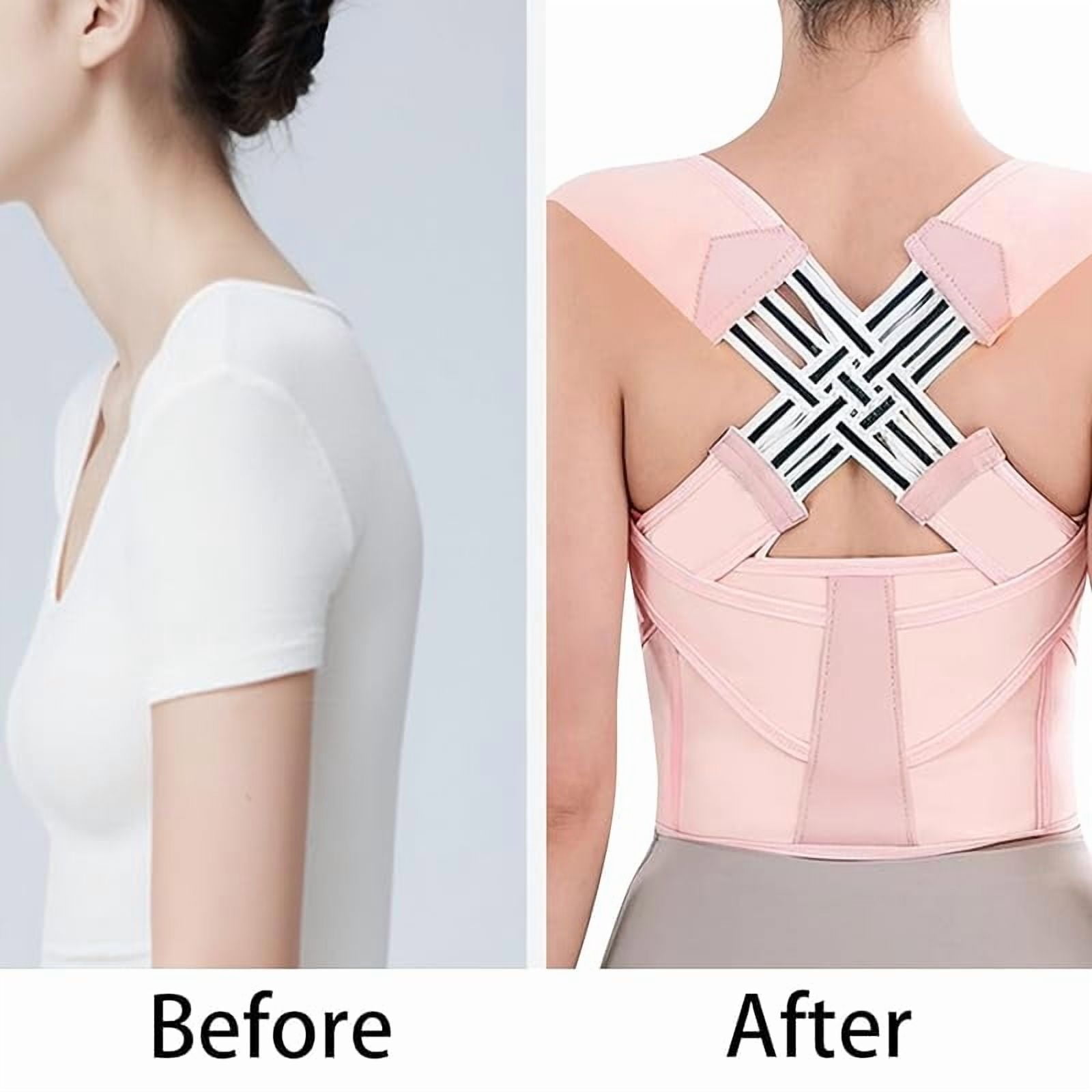 Back Brace Posture Corrector for Women and Men  Adjustable Upper Back Support for Pain Relief, Spine Alignment, and Shoulder Posture Correction, Invisible Under Clothes