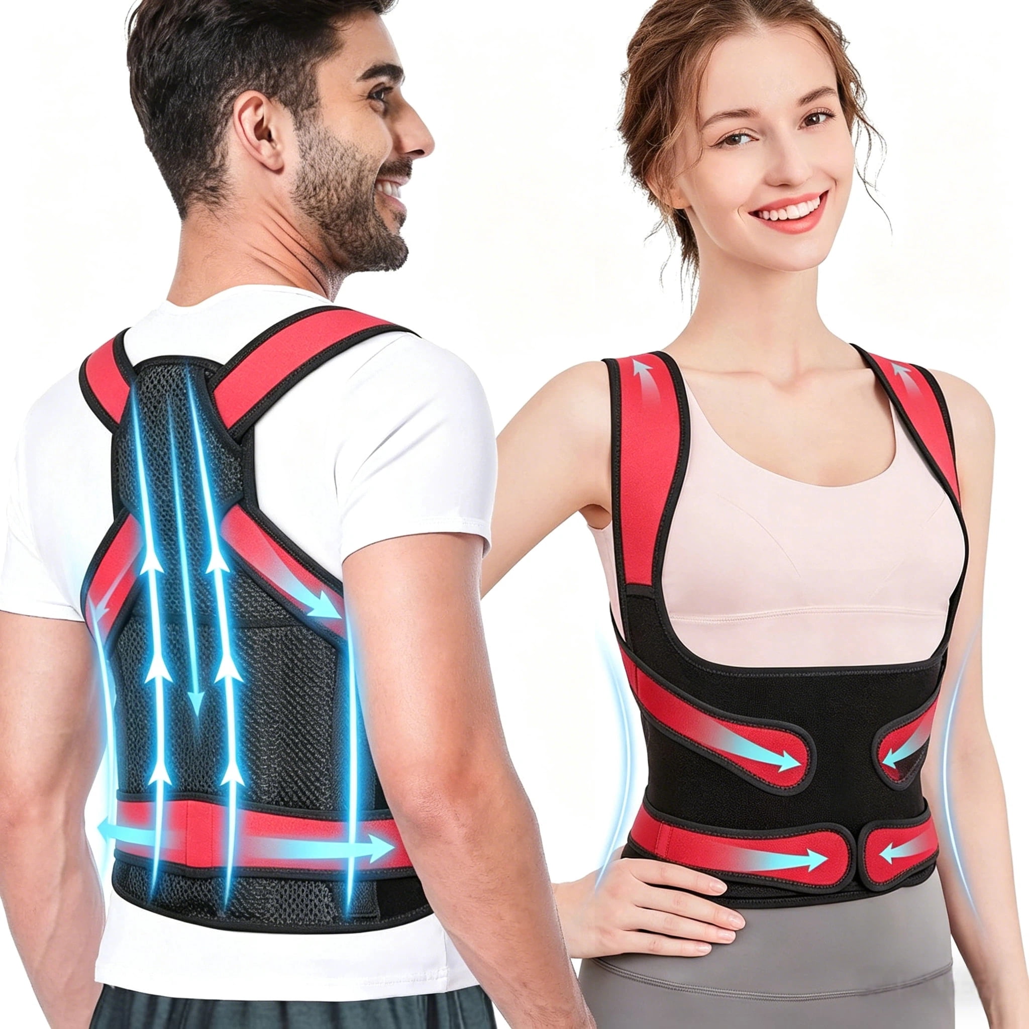 Back Brace Posture Corrector for Women and Men - Back Straightener Ideal for Scoliosis, Hunchback, Spine Corrector, Adjustable Support Upper and Lower Back Pain Relief - M