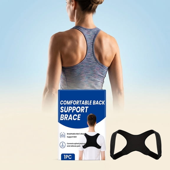 Back Brace Posture Corrector for Men & Women Adjustable Lower Back Support Belt with Suspenders for Back Pain Relief