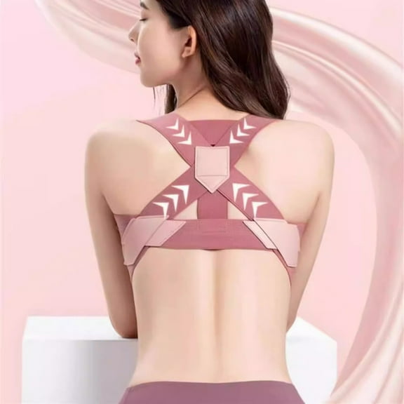 Back Brace Posture Corrector for Women and Men,Adjustable Shoulder Straightener(Pink,M)