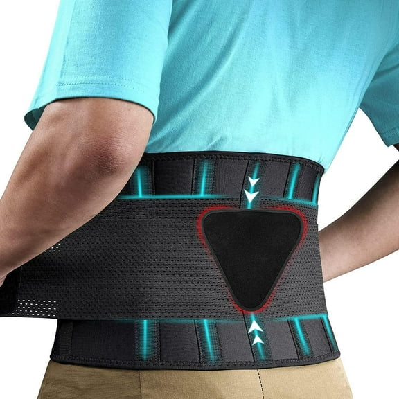 Back Brace Support Belt-Lumbar Support Back Brace for Back Pain, Sciatica, Scoliosis, Herniated Disc Adjustable Support Straps-Lower Back Brace with Removable Lumbar Pad for Men & Women