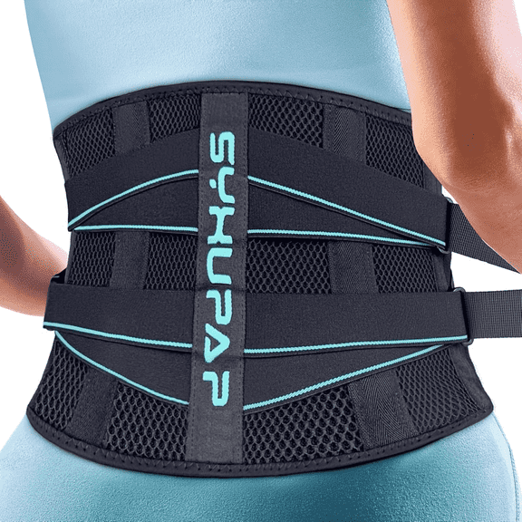 Back Brace for Women & Men, Sciatica, Lower Back Pain - Black-L | Herniated Disc & Scoliosis Pain Relief, Adjustable Back Support Belt, Lumbar Pad, Breathable Mesh for Work & Heavy Lifting