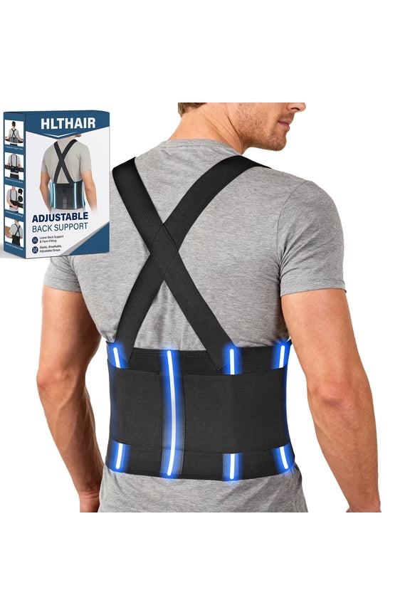 Back Brace for Lower Back Pain Back Support Brace Relief with 4 Stays, Breathable Back Support Belt for Heavy Lifting Work, XL