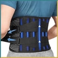 thumbnail image 1 of Back Braces for Lower Back Pain Relief with 6 Stays, Breathable Back Support Belt for Men/Women for work , Anti-skid lumbar support belt with 16-hole Mesh for sciatica Black (L), 1 of 8