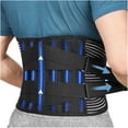thumbnail image 1 of Back Braces for Lower Back Pain Relief with 6 Stays, Breathable Back Support Belt for Men/Women for work , Anti-skid lumbar support belt with 16-hole Mesh for sciatica Black (L), 1 of 7